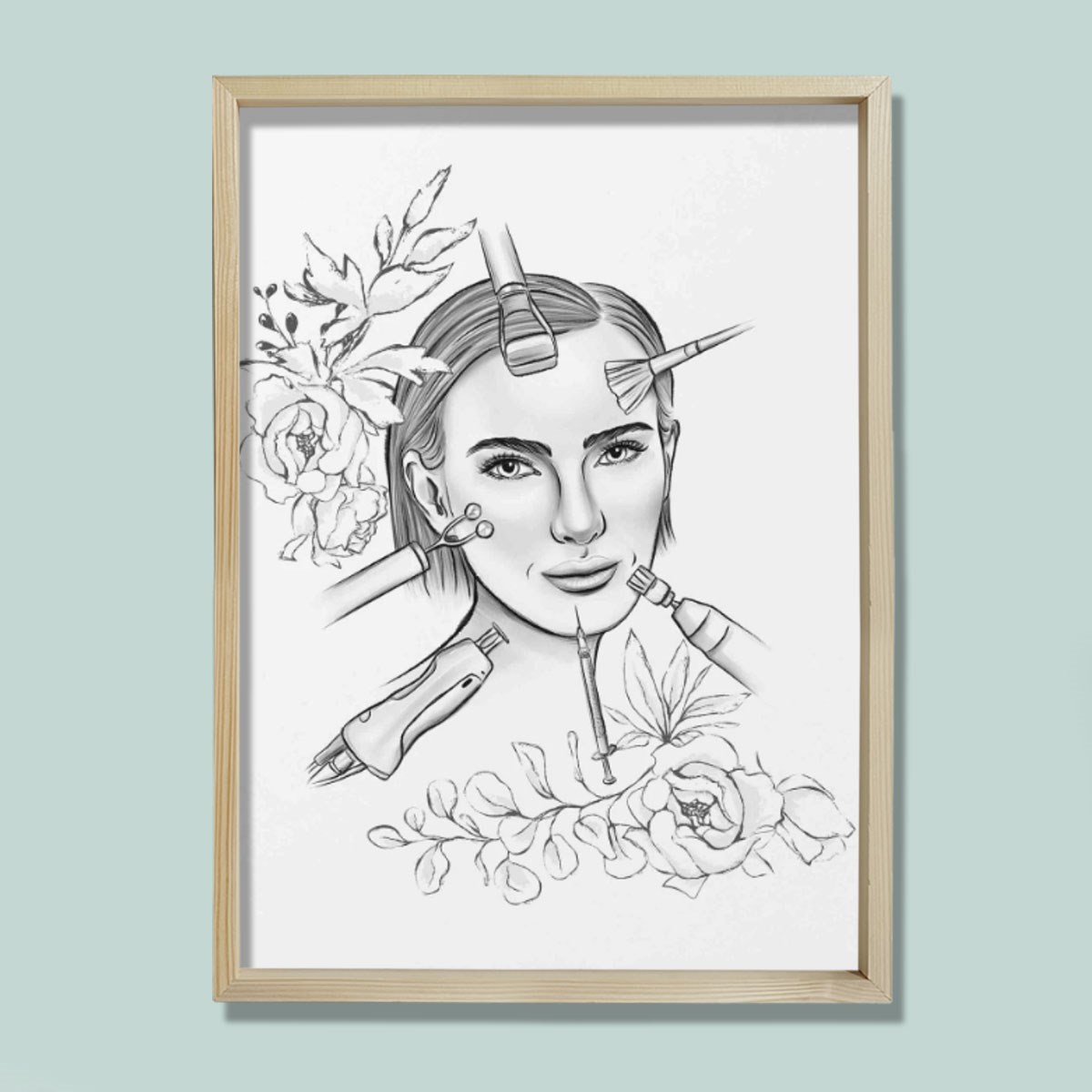 Yüz İşlemleri, Lazer, Botox, Rekonstrüktif Cerrahi, Estetik Cerrahı, Doktor Odası Duvar Tablosu