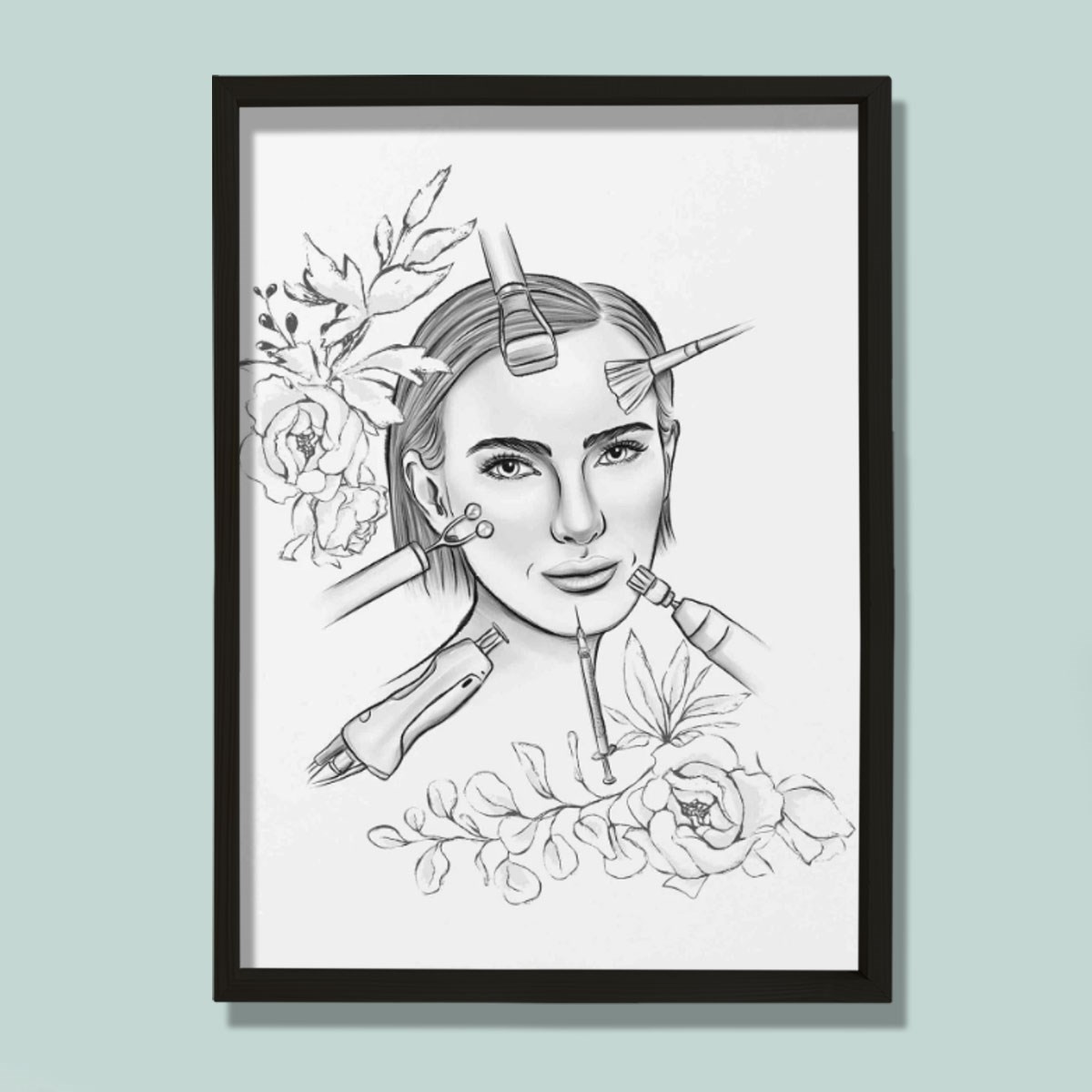 Yüz İşlemleri, Lazer, Botox, Rekonstrüktif Cerrahi, Estetik Cerrahı, Doktor Odası Duvar Tablosu