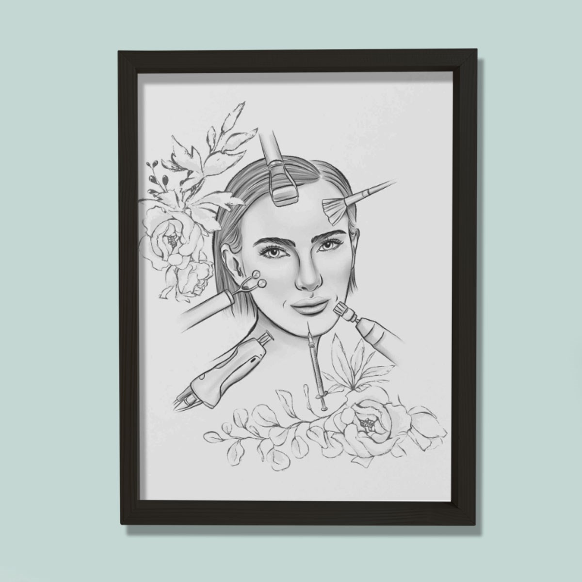 Yüz İşlemleri, Lazer, Botox, Rekonstrüktif Cerrahi, Estetik Cerrahı, Doktor Odası Duvar Tablosu