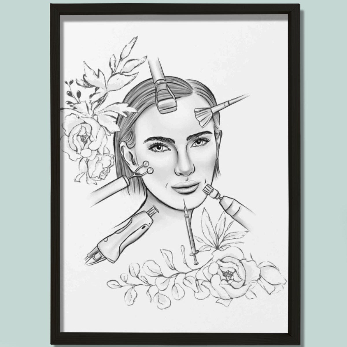 Yüz İşlemleri, Lazer, Botox, Rekonstrüktif Cerrahi, Estetik Cerrahı, Doktor Odası Duvar Tablosu