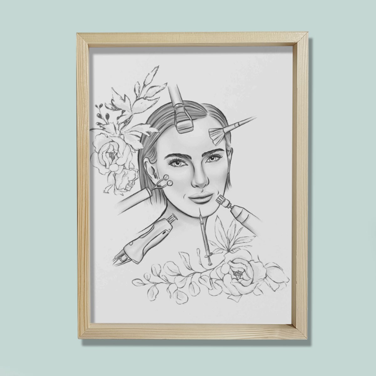 Yüz İşlemleri, Lazer, Botox, Rekonstrüktif Cerrahi, Estetik Cerrahı, Doktor Odası Duvar Tablosu