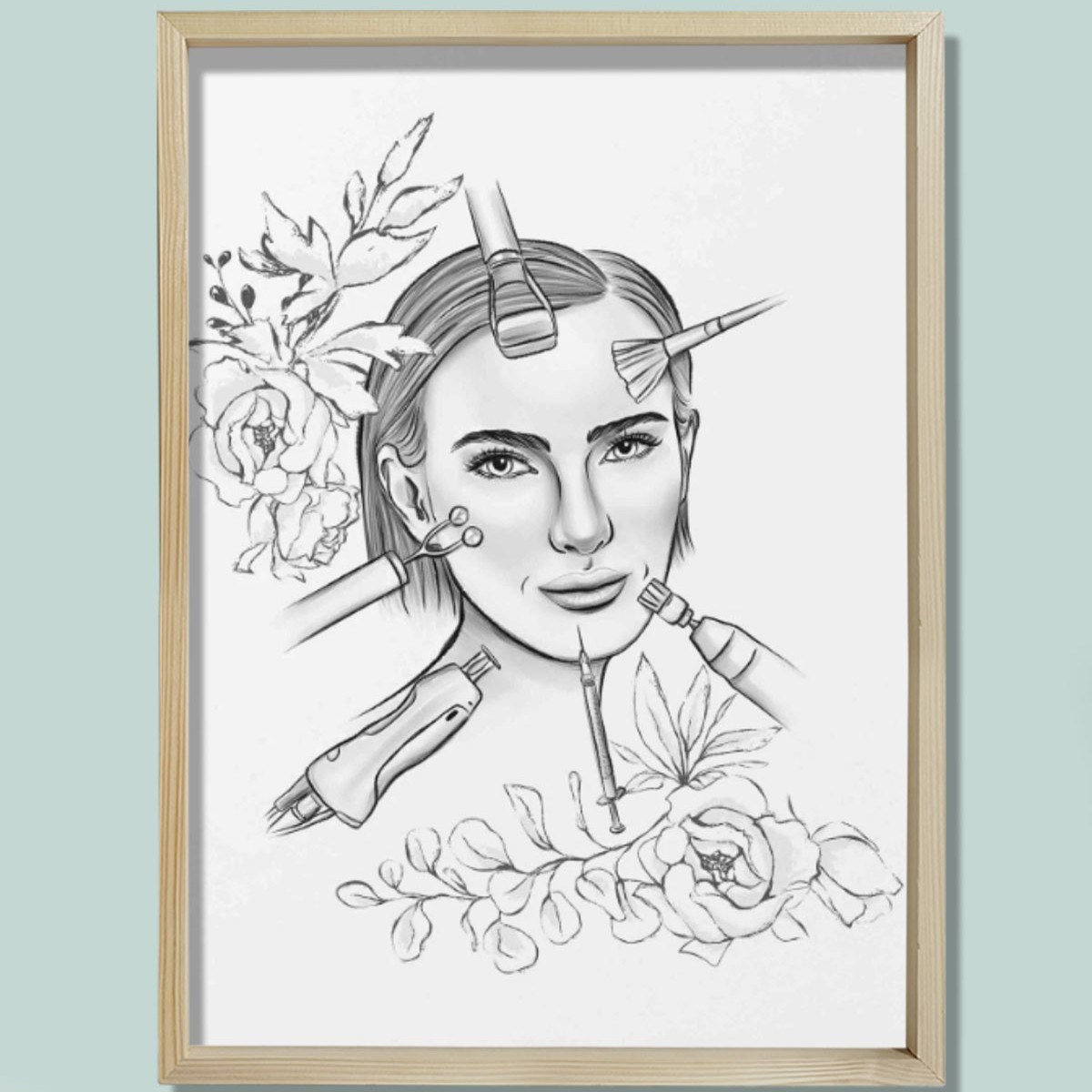 Yüz İşlemleri, Lazer, Botox, Rekonstrüktif Cerrahi, Estetik Cerrahı, Doktor Odası Duvar Tablosu