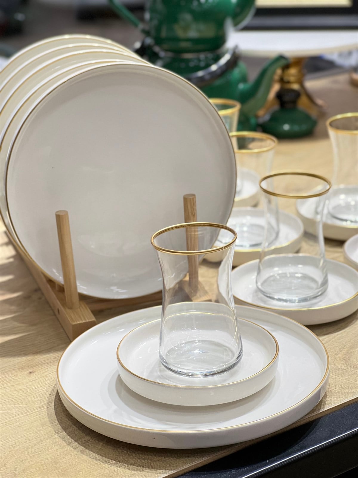 18 Parça Modern Gold Pasta Çay Saati Seti