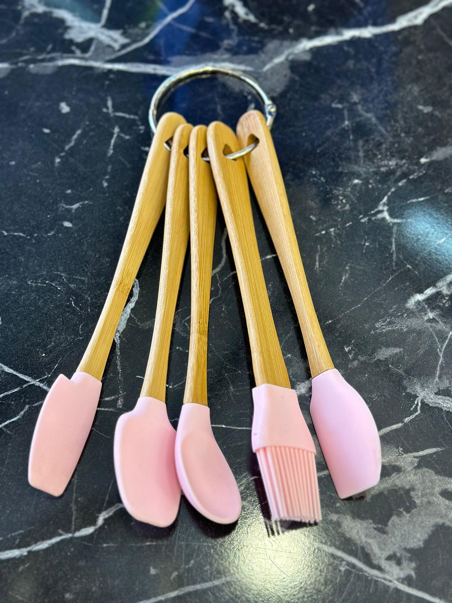5'li Silikon Mini Mutfak Seti - Pembe