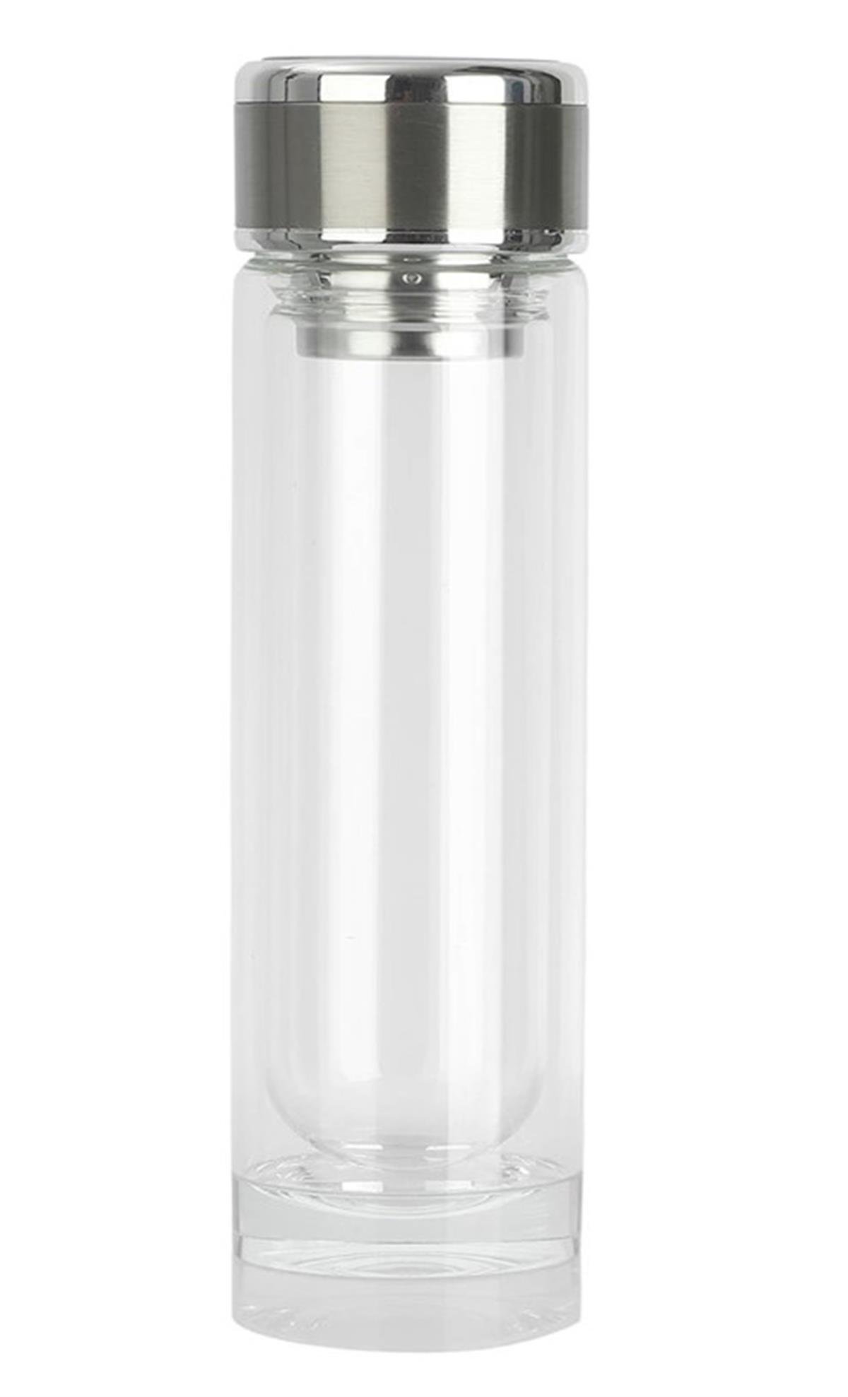 SÜZGEÇLİ CAM TERMOS ( ÇİFT KATMANLI) 350 ML