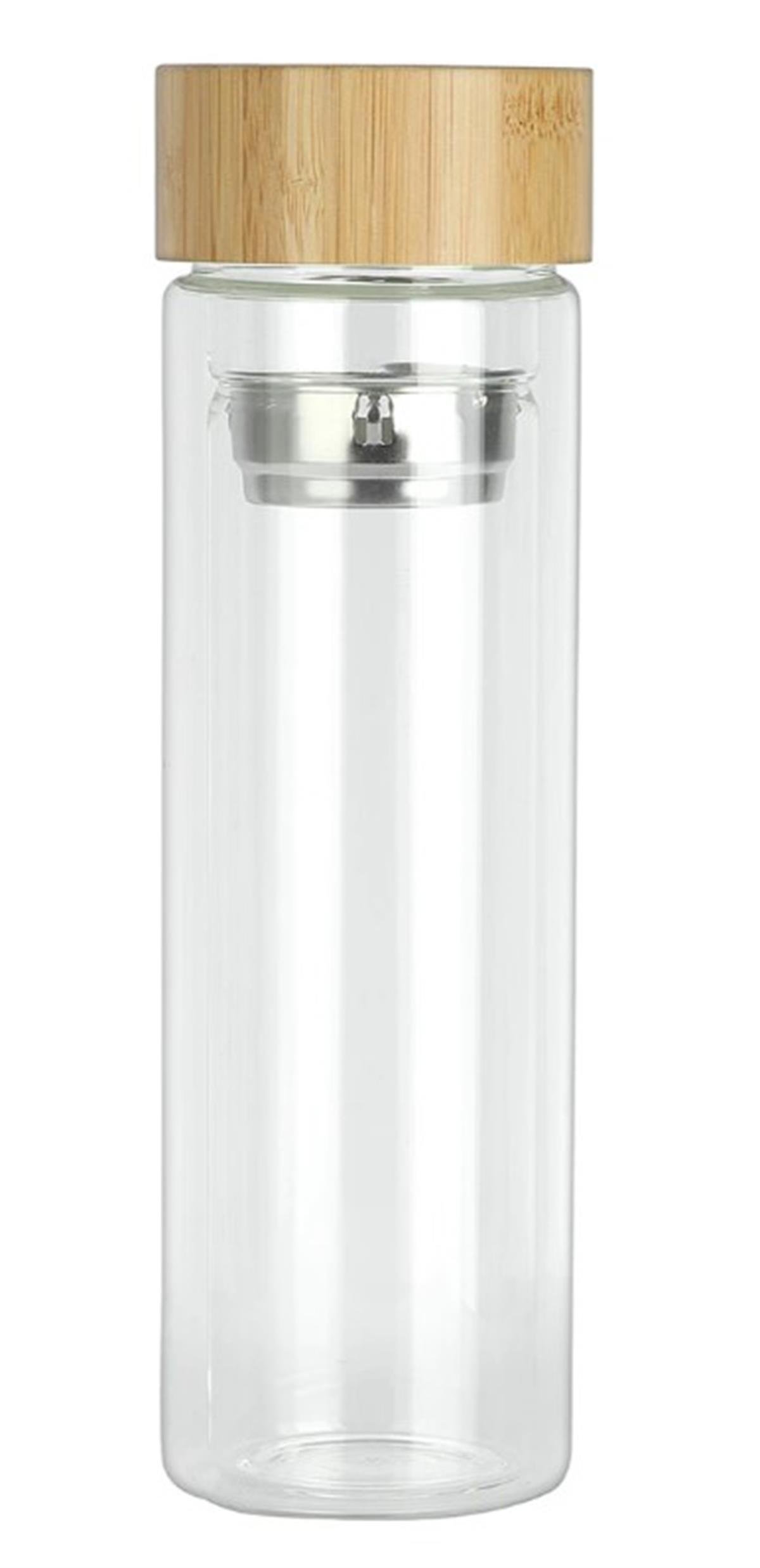 SÜZGEÇLİ CAM TERMOS ( ÇİFT KATMANLI) 350 ML