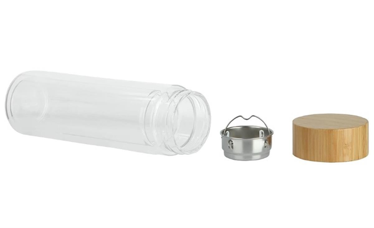 SÜZGEÇLİ CAM TERMOS ( ÇİFT KATMANLI) 350 ML