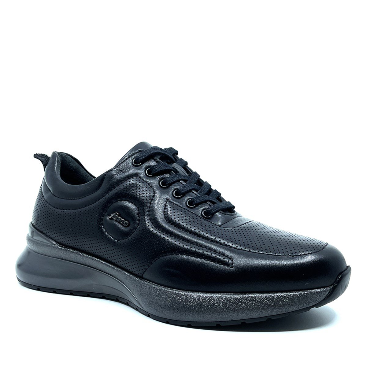 Fosco Erkek Sneaker Spor Ayakkabı Siyah Hakiki Deri 2725 306