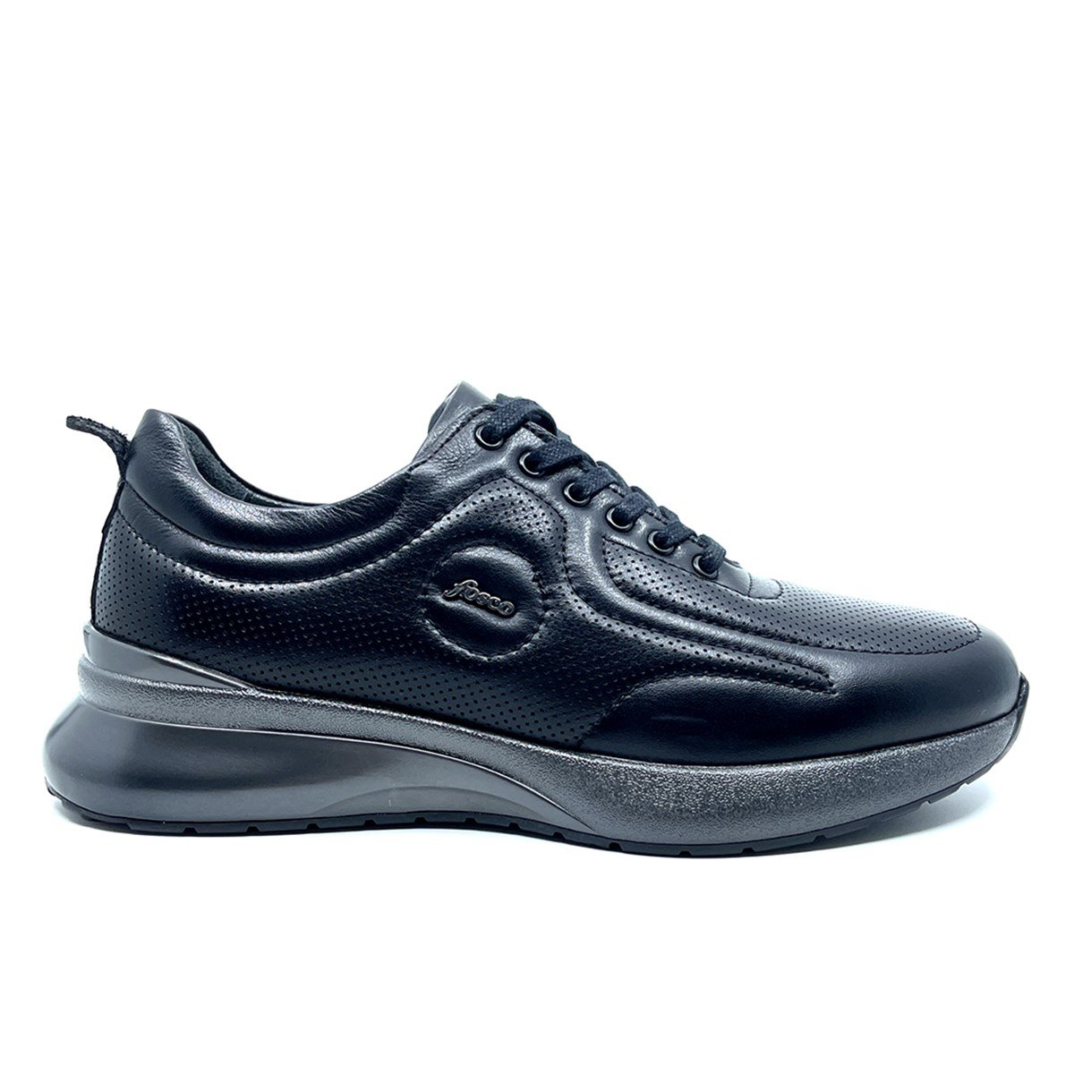 Fosco Erkek Sneaker Spor Ayakkabı Siyah Hakiki Deri 2725 306