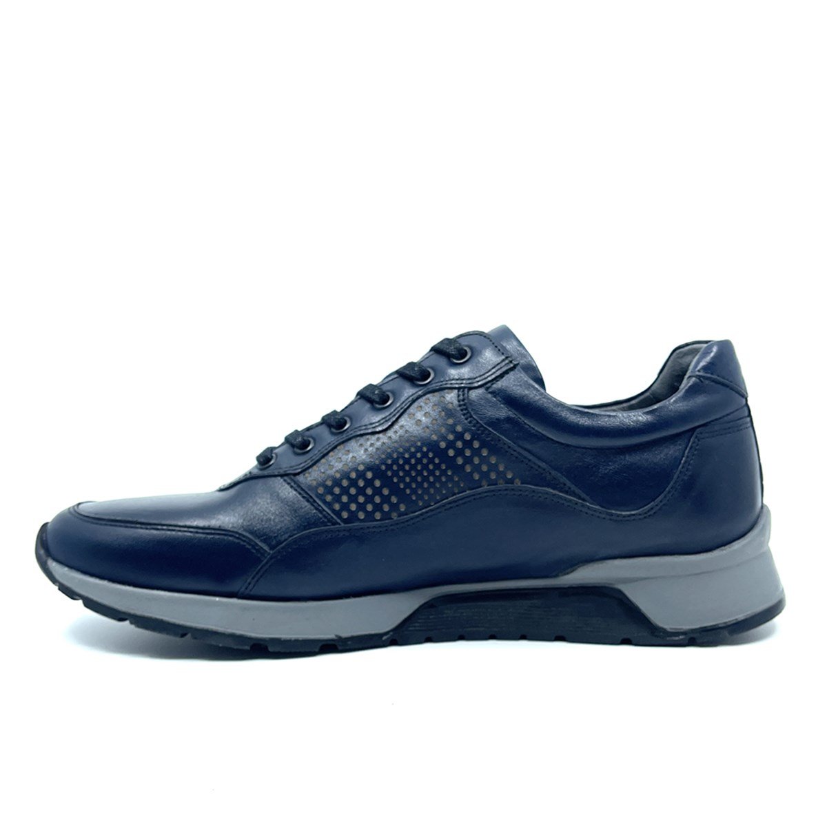 Fosco Hakiki Deri Lacivert Sneaker Erkek Ayakkabı 2721 305