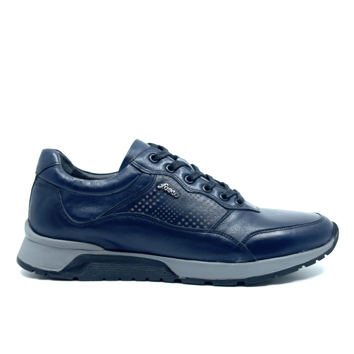 Fosco Hakiki Deri Lacivert Sneaker Erkek Ayakkabı 2721 305