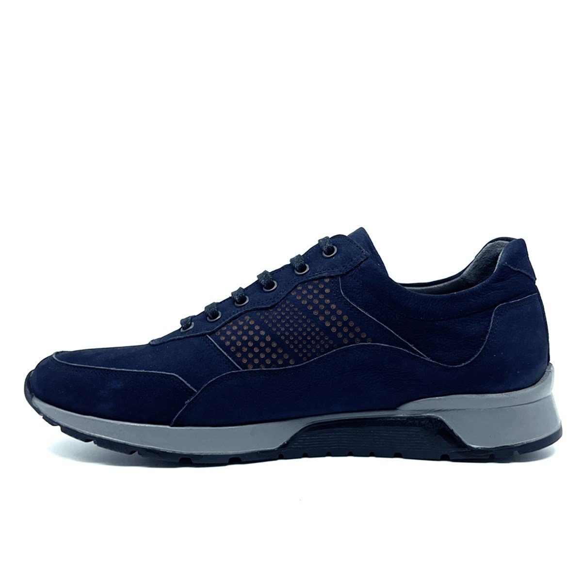 Fosco Hakiki Deri Nubuk Lacivert Sneaker Erkek Ayakkabı 2721 49