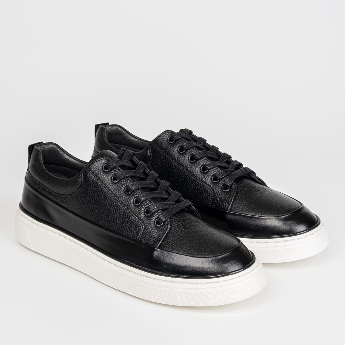 Fosco Hakiki Deri Sneaker Erkek Ayakkabı Siyah 3295 300 903