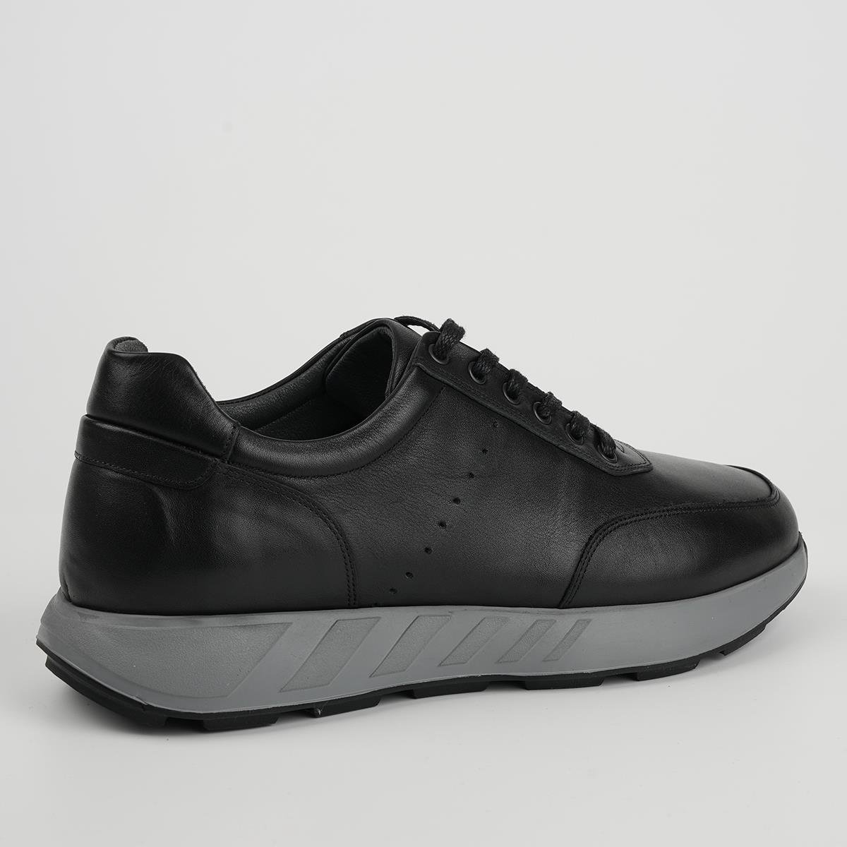 Fosco Hakiki Deri Sneaker Erkek Ayakkabı Siyah 3218 686