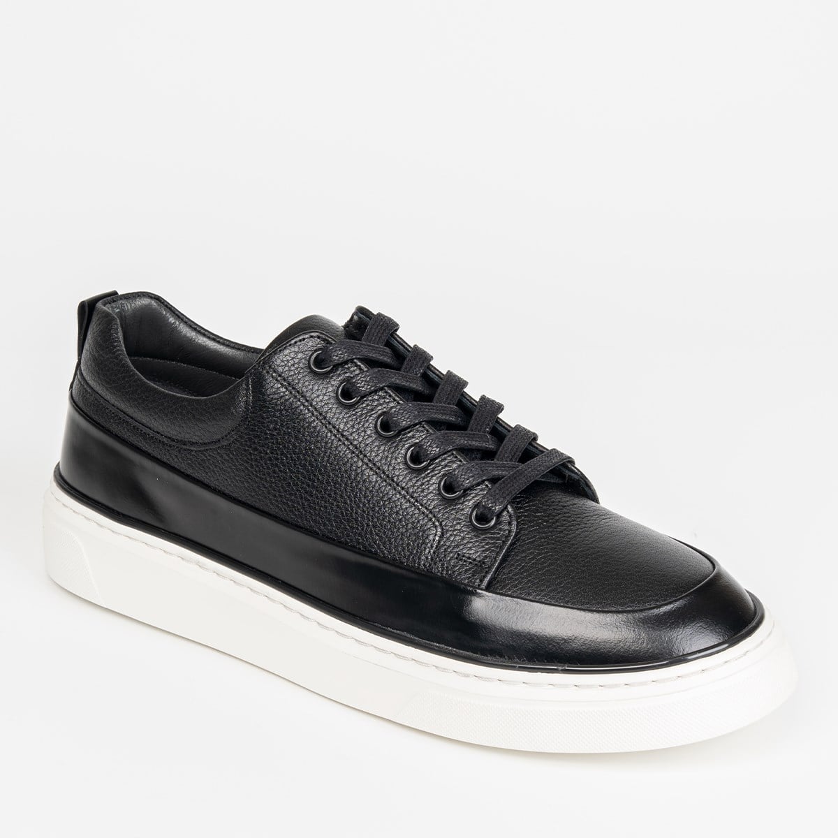 Fosco Hakiki Deri Sneaker Erkek Ayakkabı Siyah 3295 300 903