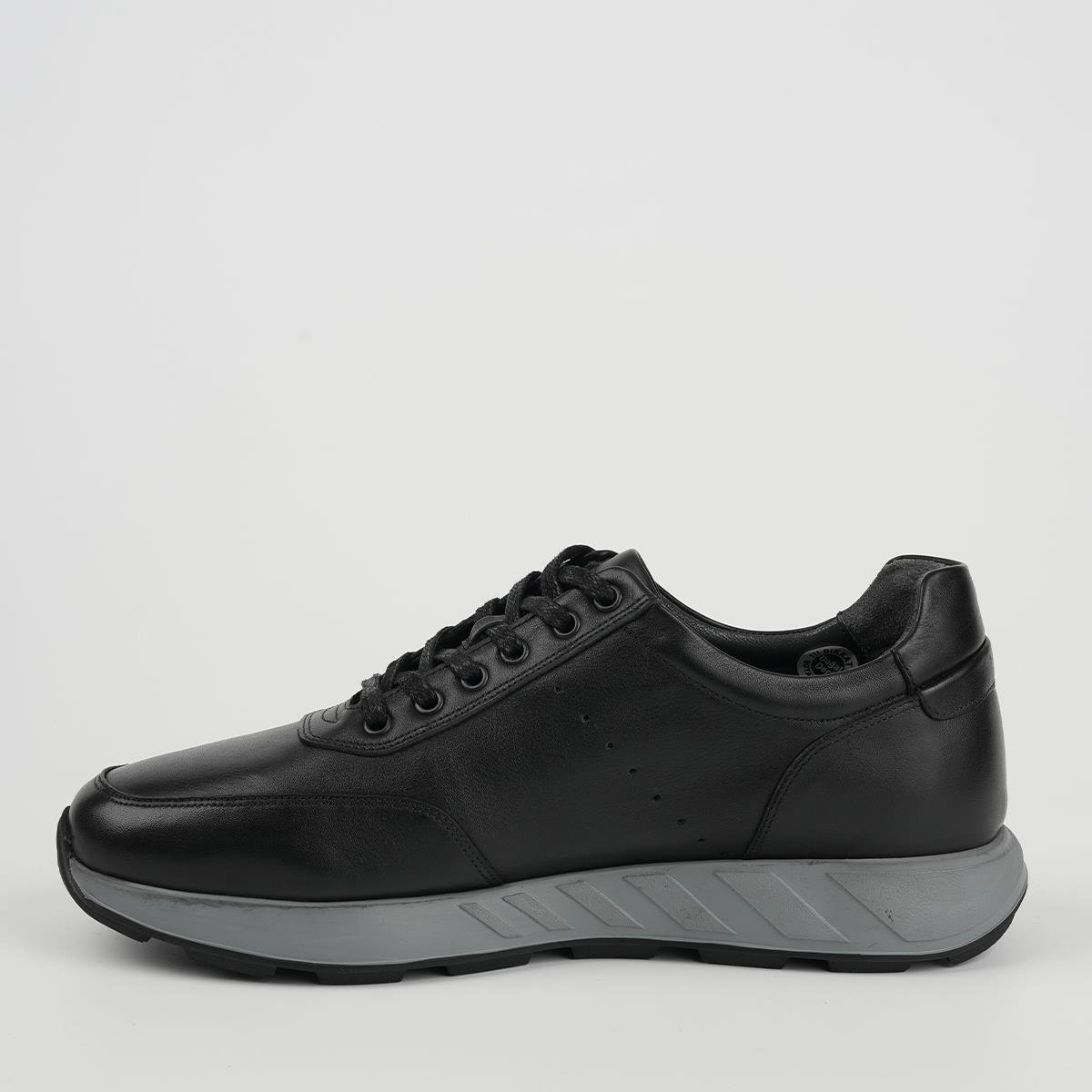 Fosco Hakiki Deri Sneaker Erkek Ayakkabı Siyah 3218 686