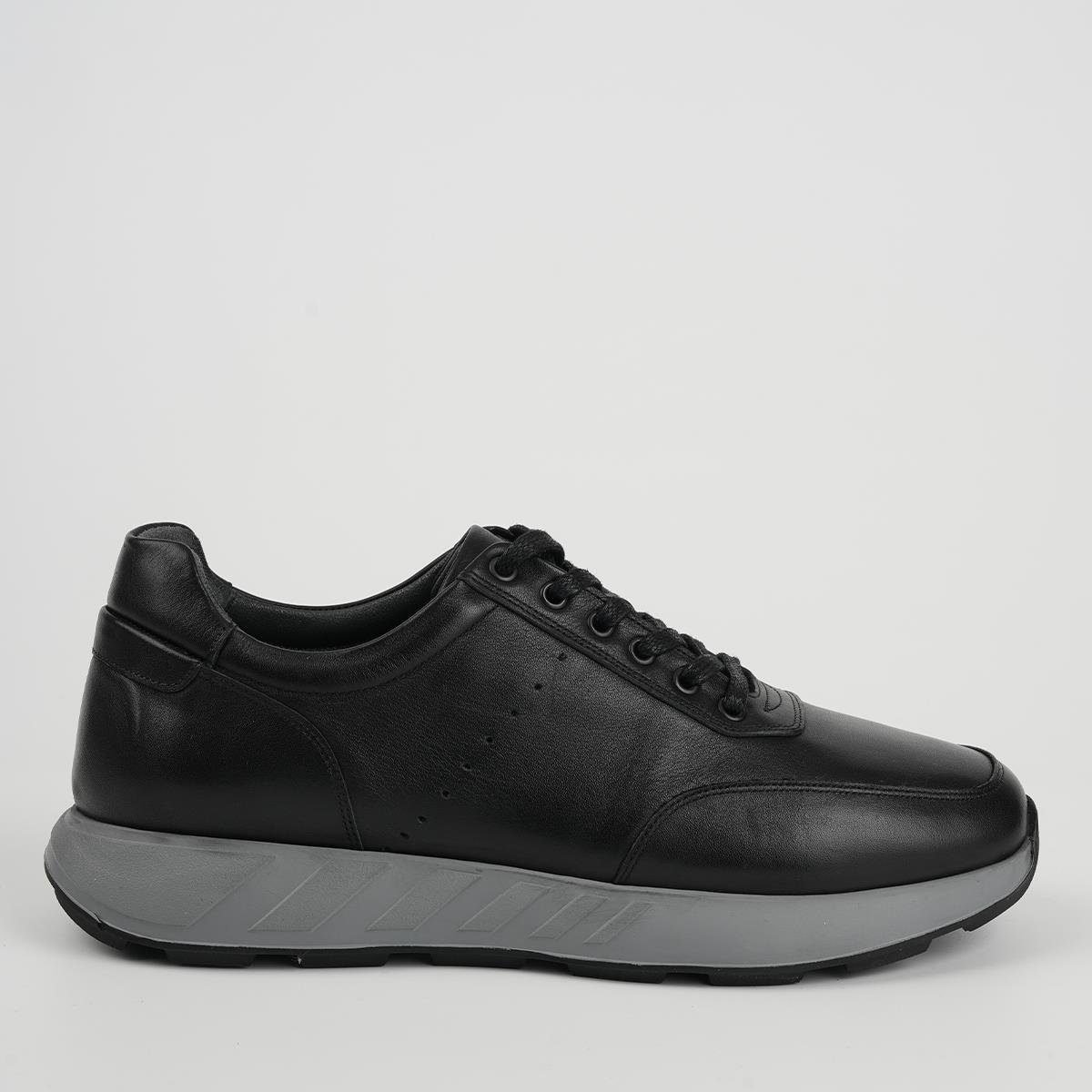 Fosco Hakiki Deri Sneaker Erkek Ayakkabı Siyah 3218 686
