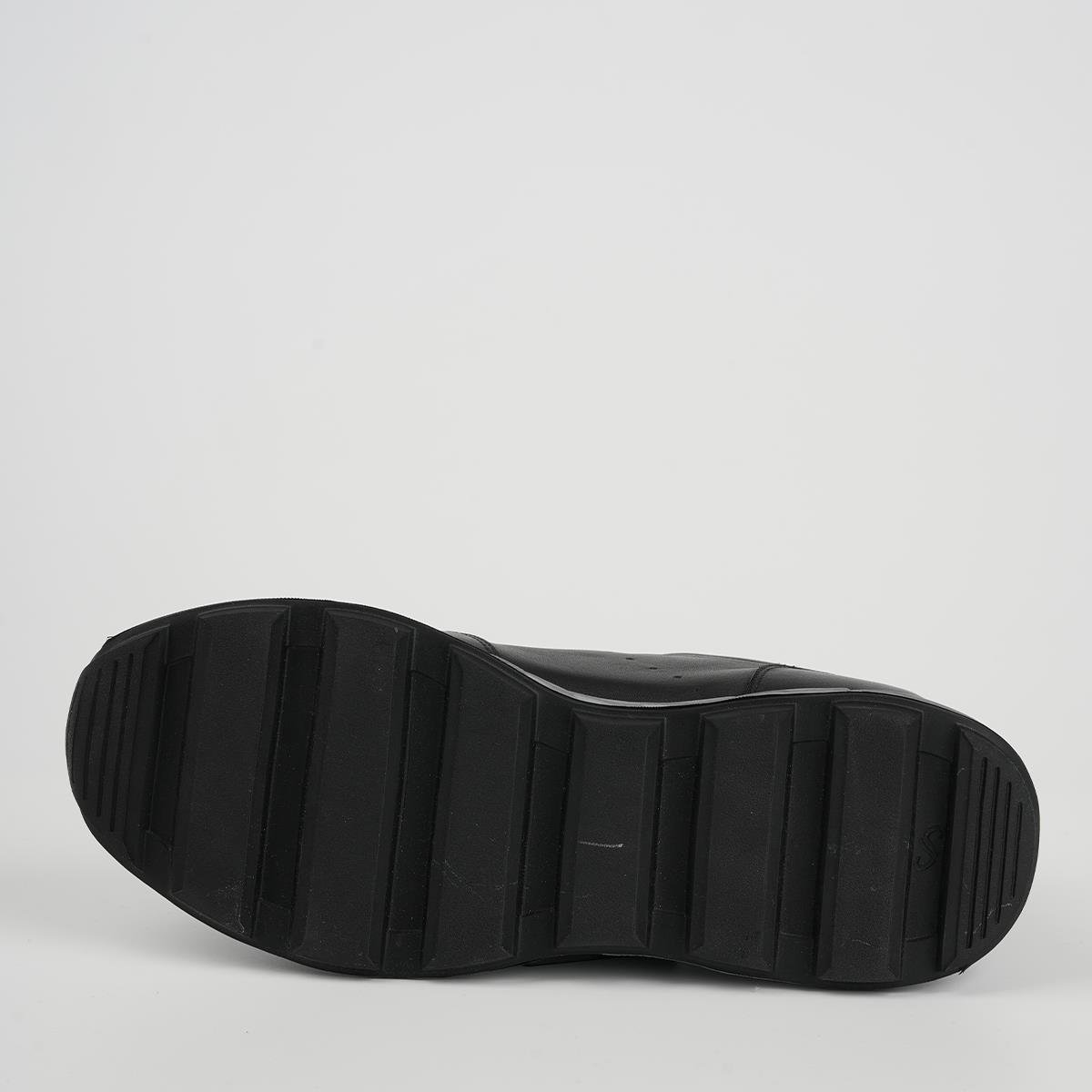 Fosco Hakiki Deri Sneaker Erkek Ayakkabı Siyah 3218 686