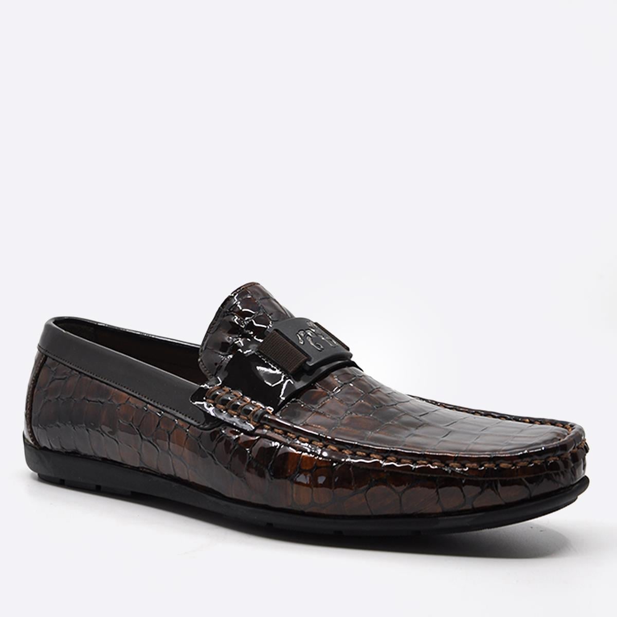 Fosco Kahve Hakiki Deri Erkek Loafer - Rok Ayakkabı 2094 589 430