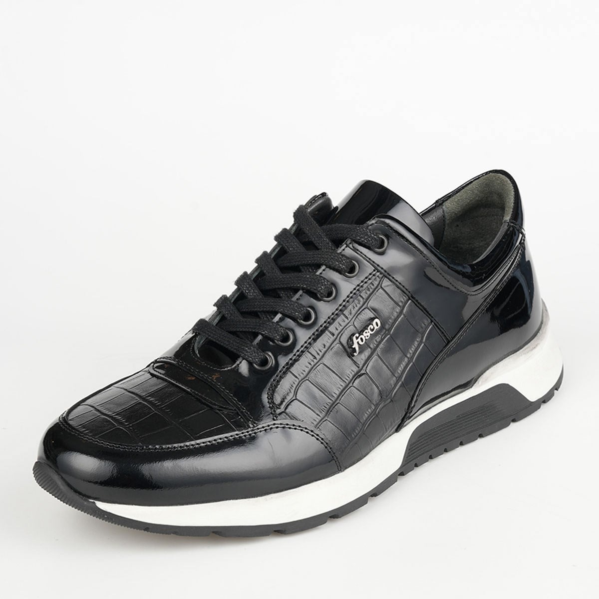 Fosco Rugan Deri Siyah Erkek Sneaker Ayakkabı 2515 430 888