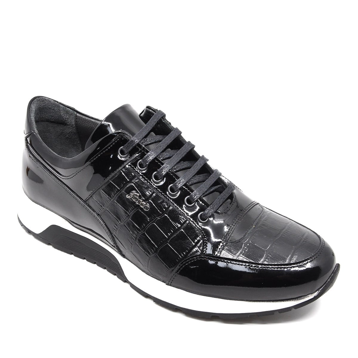 Fosco Rugan Deri Siyah Erkek Sneaker Ayakkabı 2515 430 888