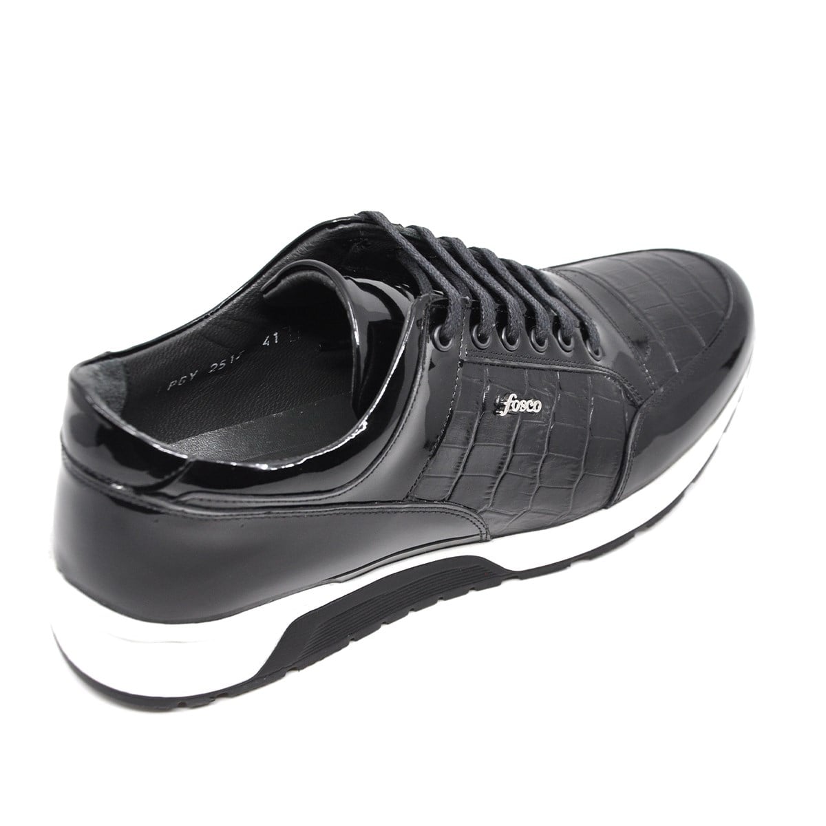 Fosco Rugan Deri Siyah Erkek Sneaker Ayakkabı 2515 430 888