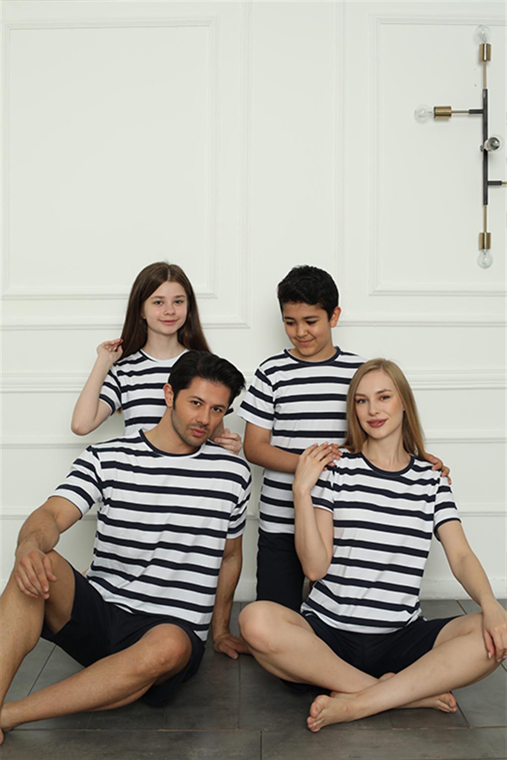 Akbeniz Aile Penye Şortlu Pijama Takım (baba - oğul ) 50116 Ayrı Ayrı Satılır . Fiyatları Farklıdır