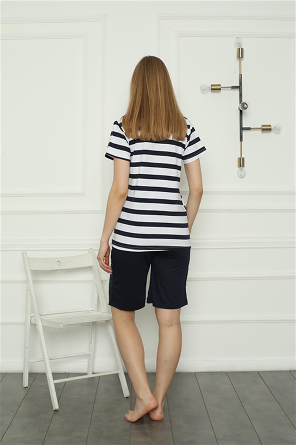 Akbeniz Aile Penye Şortlu Pijama Takım (anne - kız ) 50116 Ayrı Ayrı Satılır . Fiyatları Farklıdır