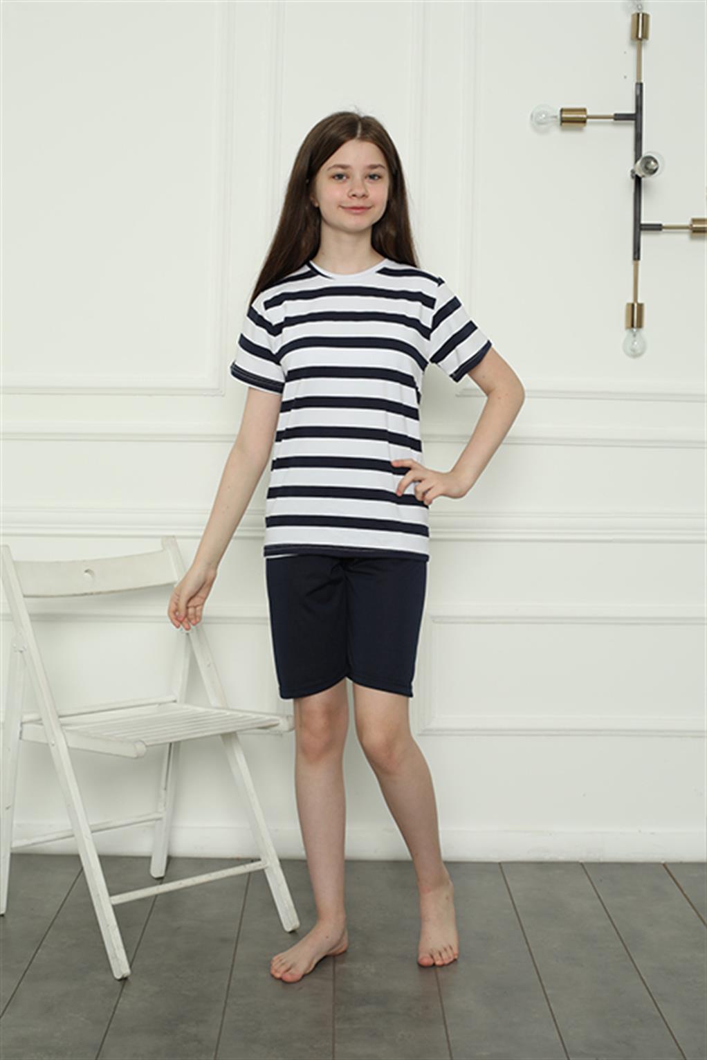 Akbeniz Aile Penye Şortlu Pijama Takım (anne - kız ) 50116 Ayrı Ayrı Satılır . Fiyatları Farklıdır