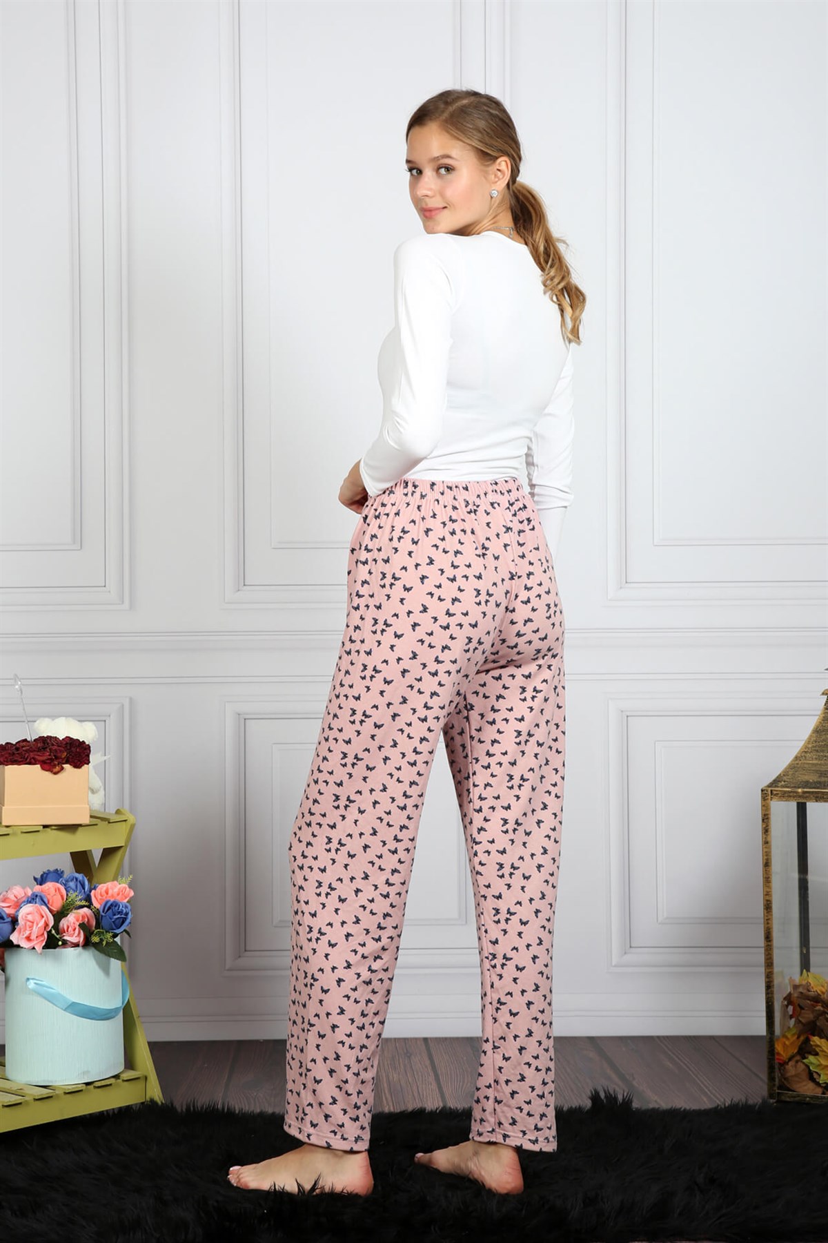 Akbeniz Bayan Şardonlu Penye Tek Alt Pijama 27242