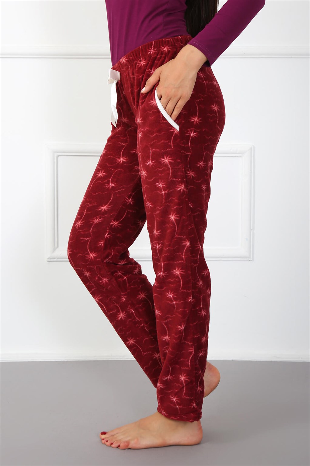Akbeniz Bayan Welsoft Polar Tek Alt Pijama 210049