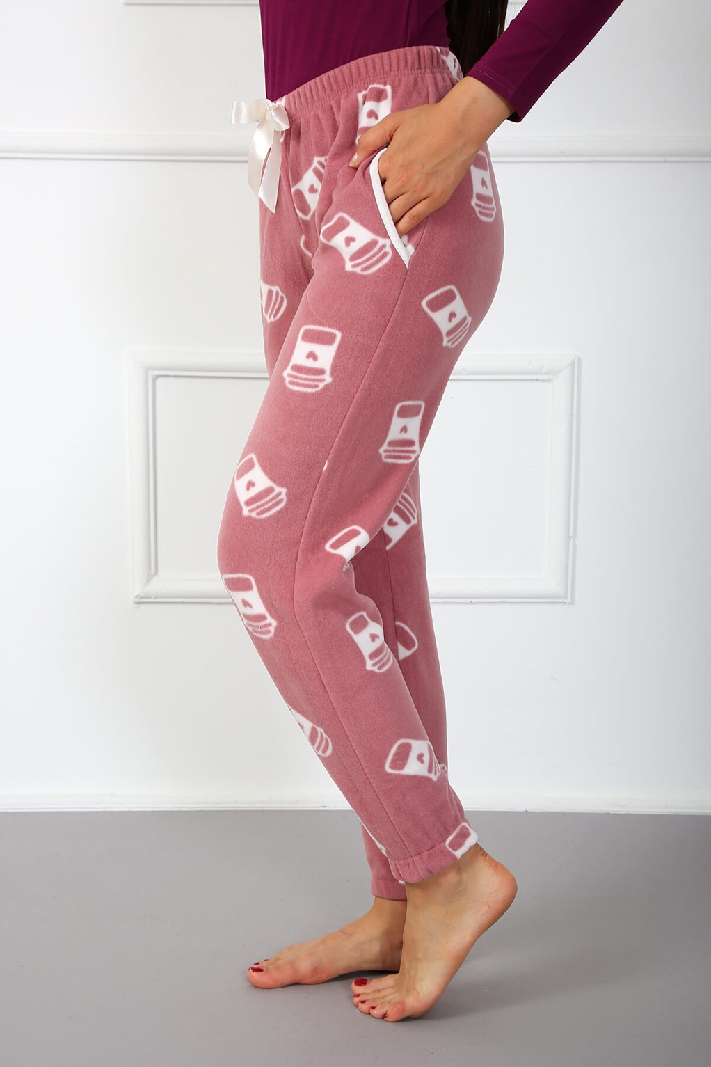 Akbeniz Bayan Welsoft Polar Tek Alt Pijama 210048