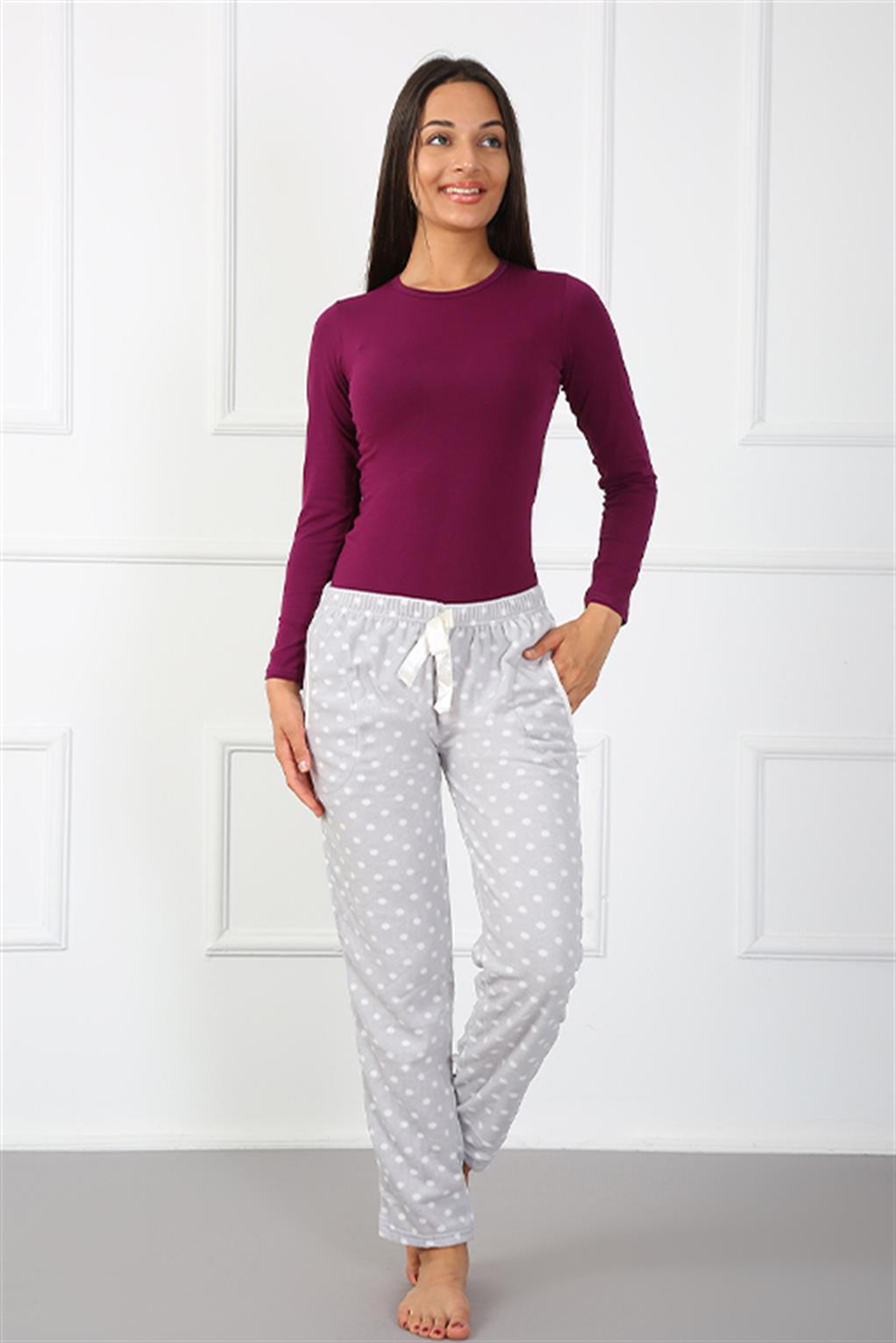 Akbeniz Bayan Welsoft Polar Tek Alt Pijama 210045