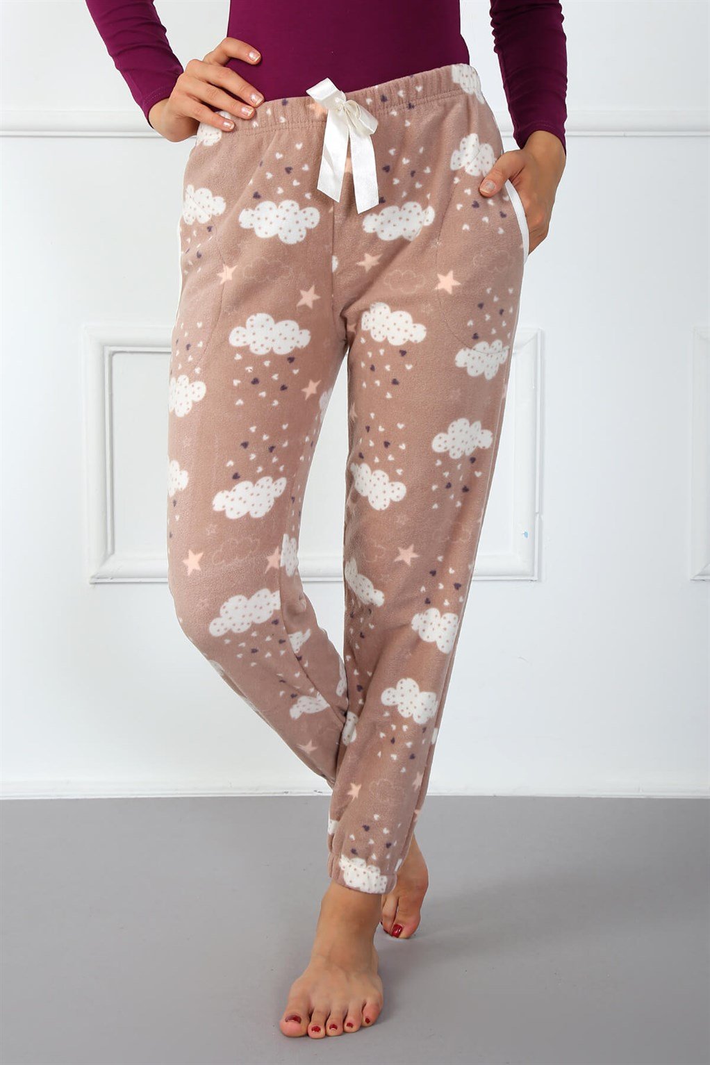 Akbeniz Bayan Welsoft Polar Tek Alt Pijama 210051