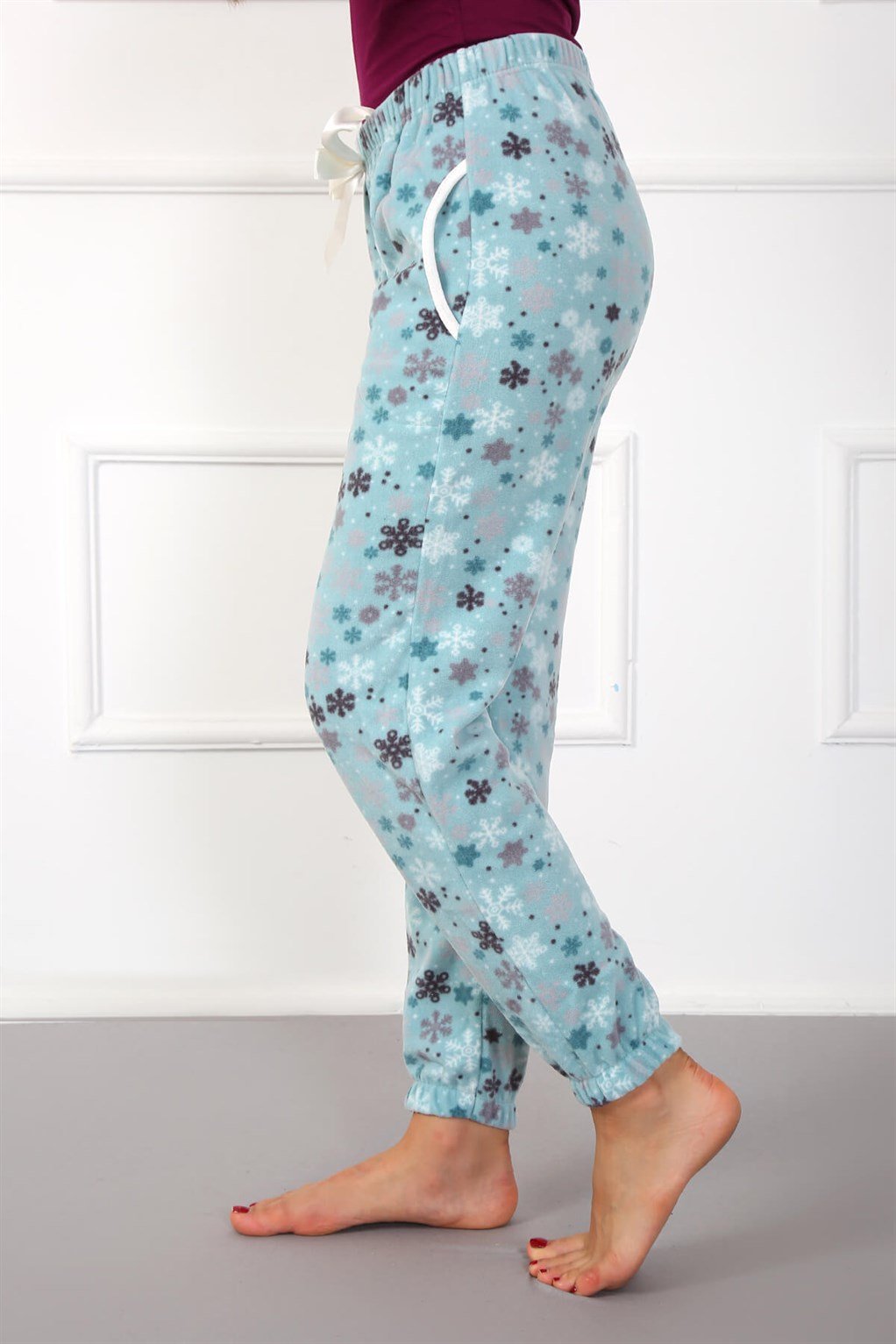 Akbeniz Bayan Welsoft Polar Tek Alt Pijama 210046