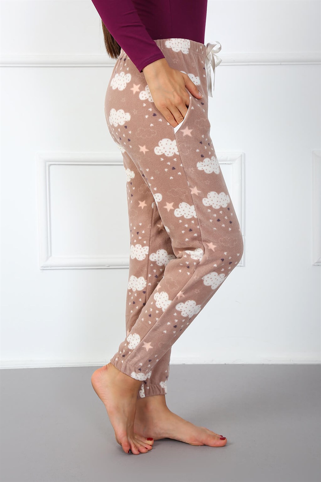 Akbeniz Bayan Welsoft Polar Tek Alt Pijama 210051