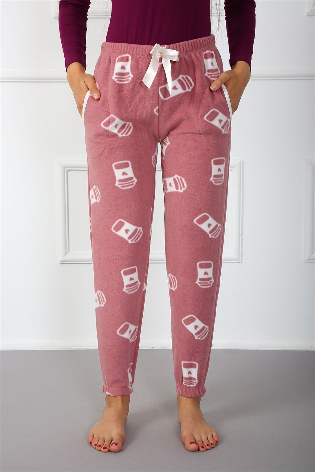 Akbeniz Bayan Welsoft Polar Tek Alt Pijama 210048