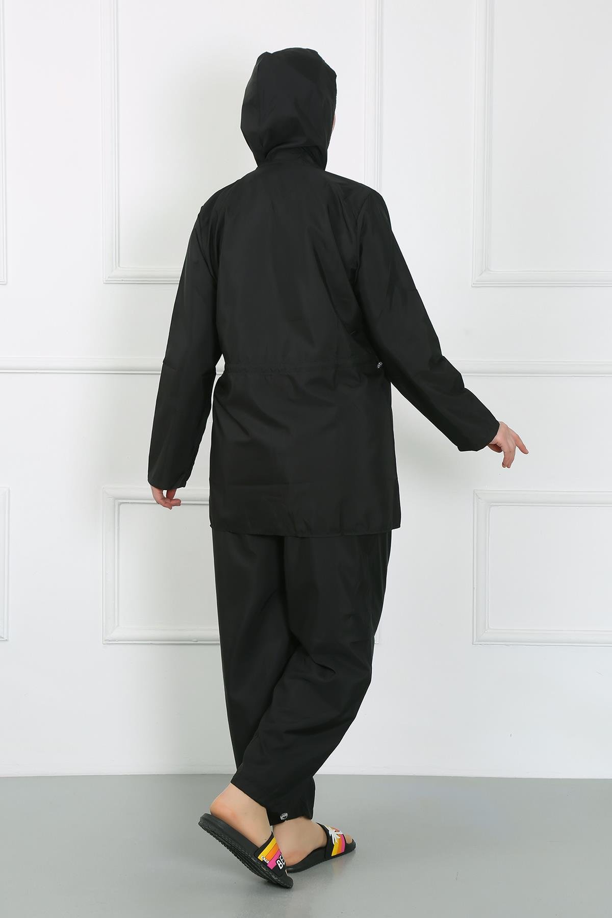 Akbeniz Büyük Beden Tesettür Büyük Mayo Siyah 44010