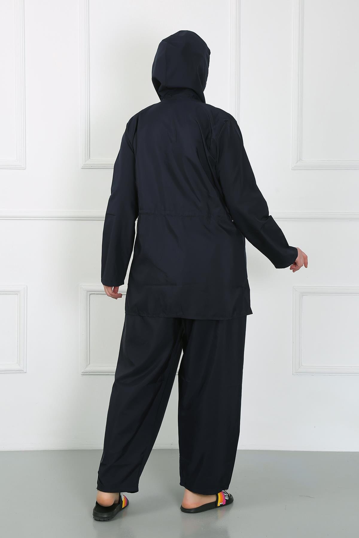 Akbeniz Büyük Beden Tesettür Büyük Mayo Lacivert 44010