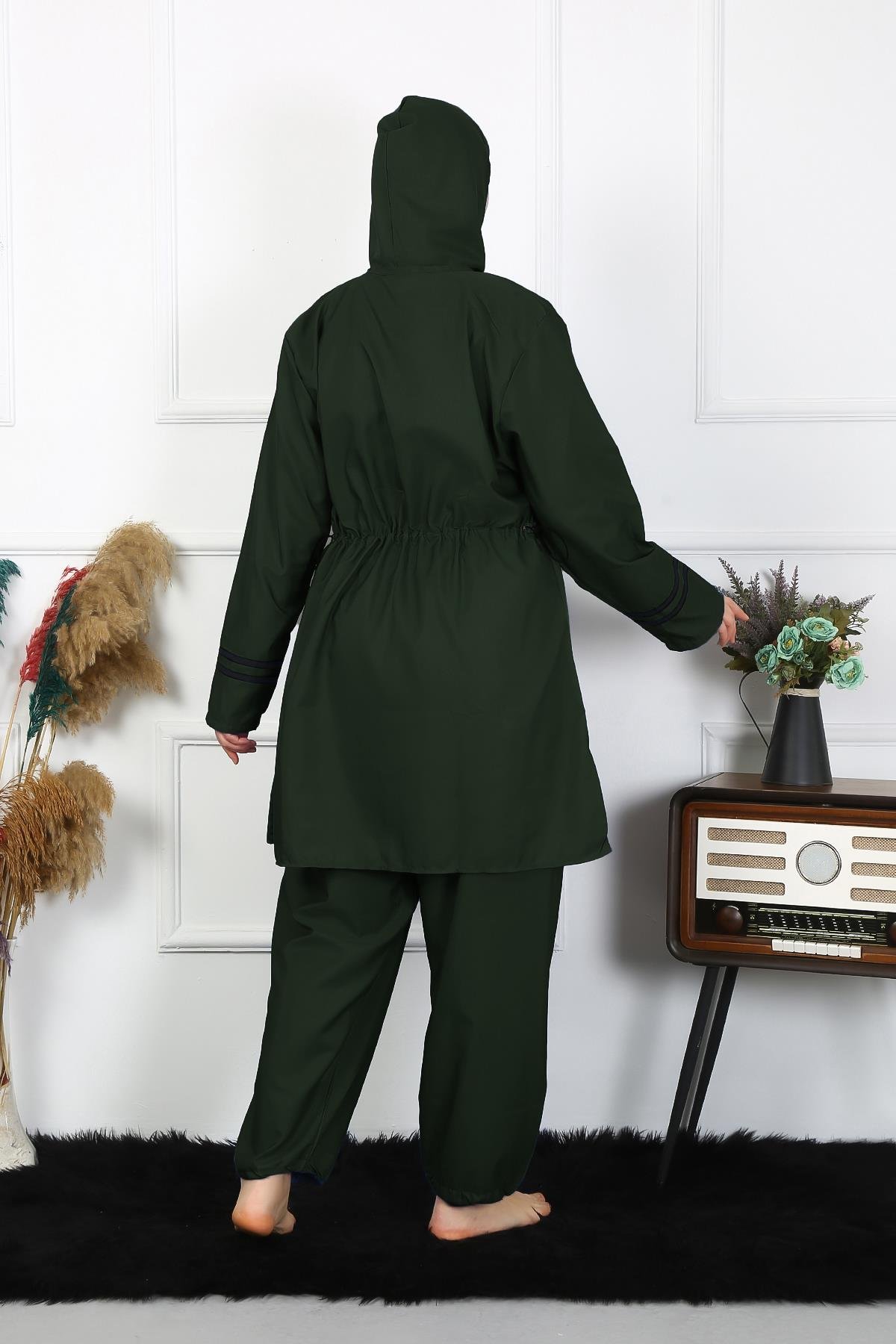 Akbeniz Büyük Beden Tesettür Mayo 60-62-64-66 Beden Haki 55015