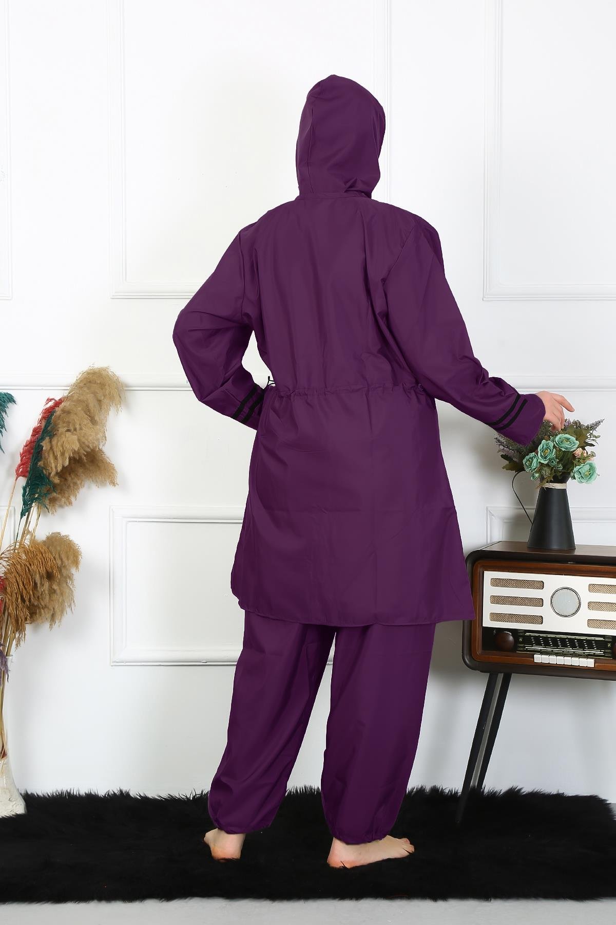 Akbeniz Büyük Beden Tesettür Mayo 60-62-64-66 Beden Mor 55015