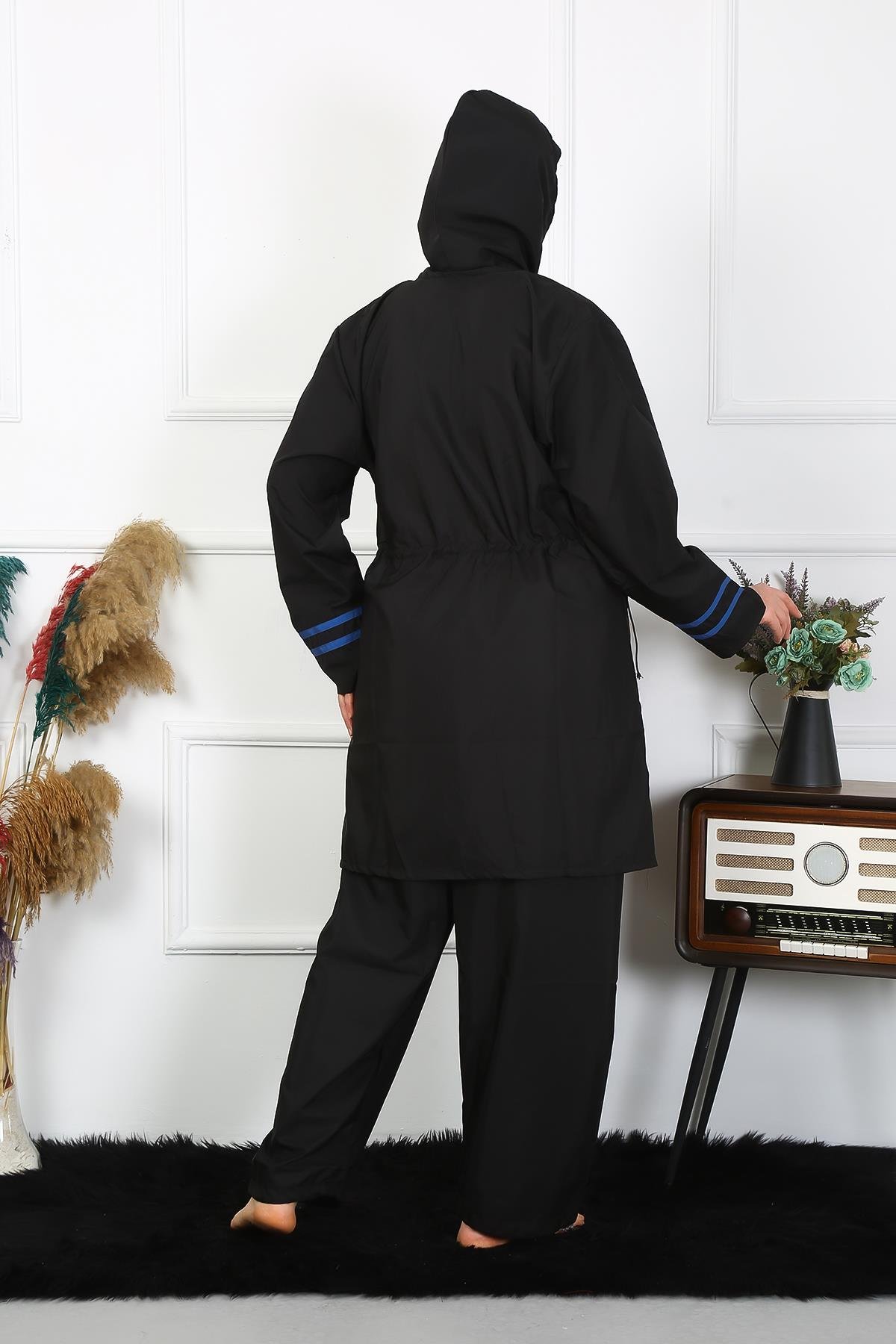 Akbeniz Büyük Beden Tesettür Mayo 7XL-8XL-9XL-10XL Siyah 55011