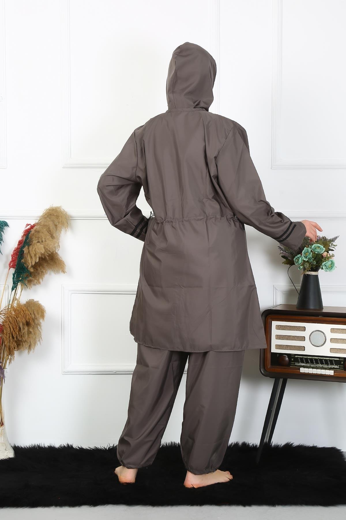 Akbeniz Büyük Beden Tesettür Mayo 7XL-8XL-9XL-10XL Füme 55010