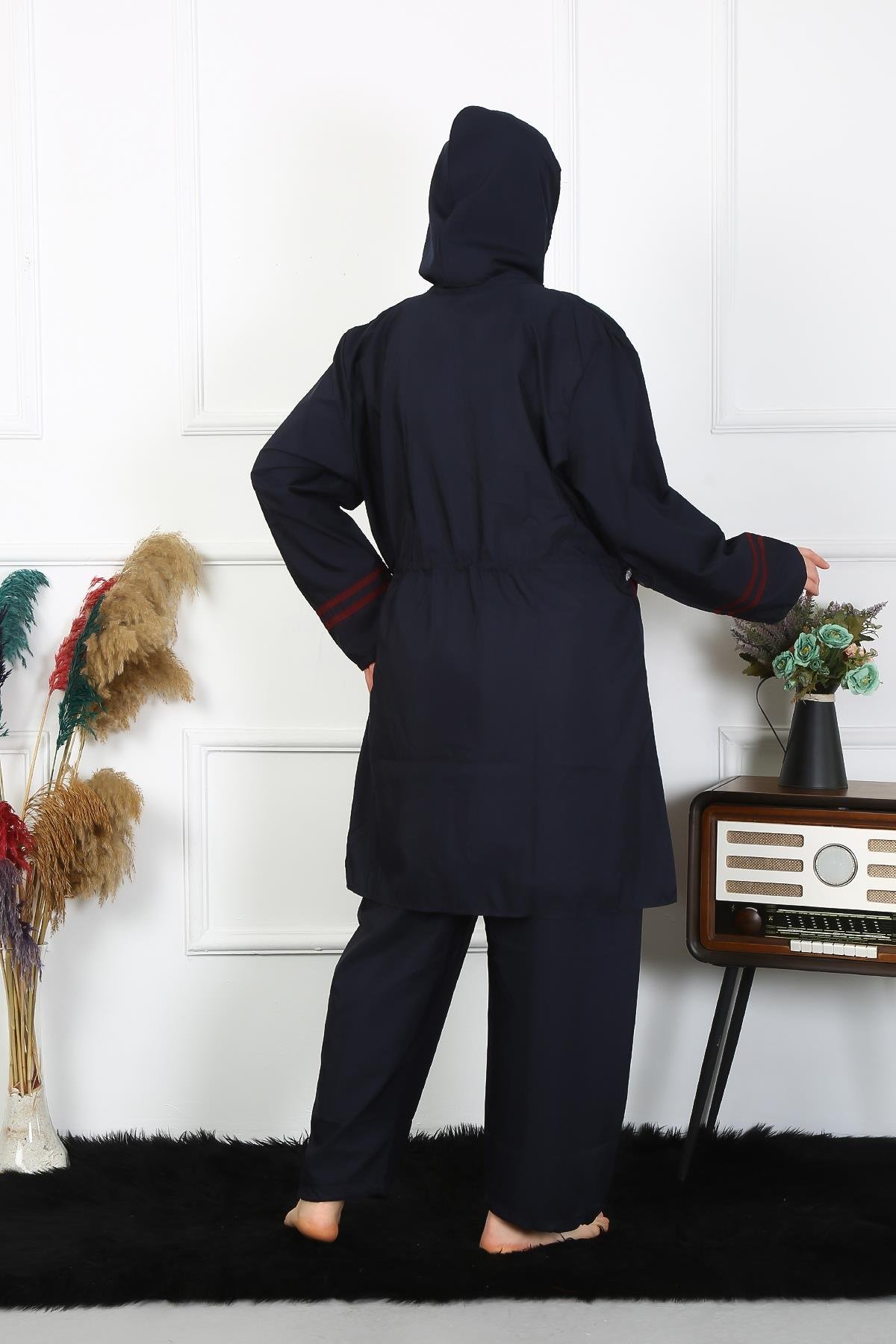 Akbeniz Büyük Beden Tesettür Mayo 7XL-8XL-9XL-10XL Lacivert 55010