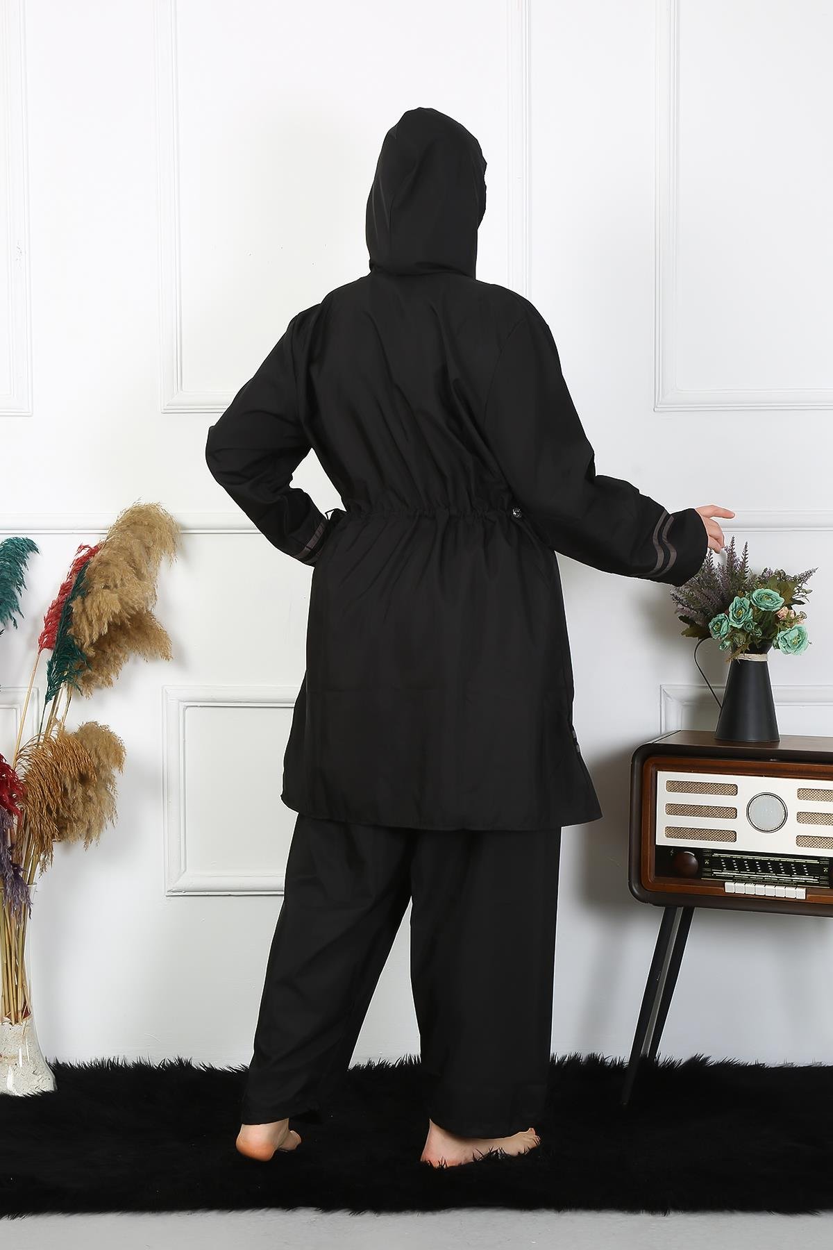 Akbeniz Büyük Beden Tesettür Mayo 7XL-8XL-9XL-10XL Siyah 55010