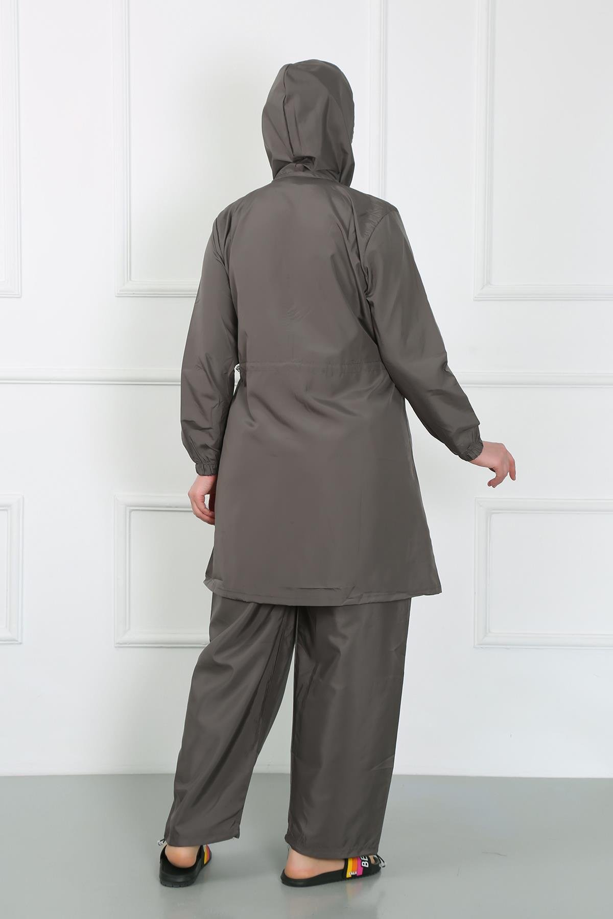 Akbeniz Büyük Beden Tesettür Mayo Füme 44020