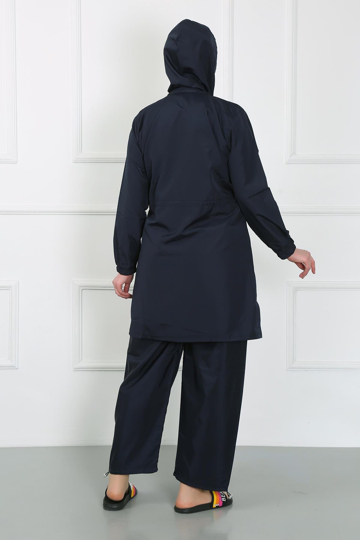 Akbeniz Büyük Beden Tesettür Mayo Lacivert 44020