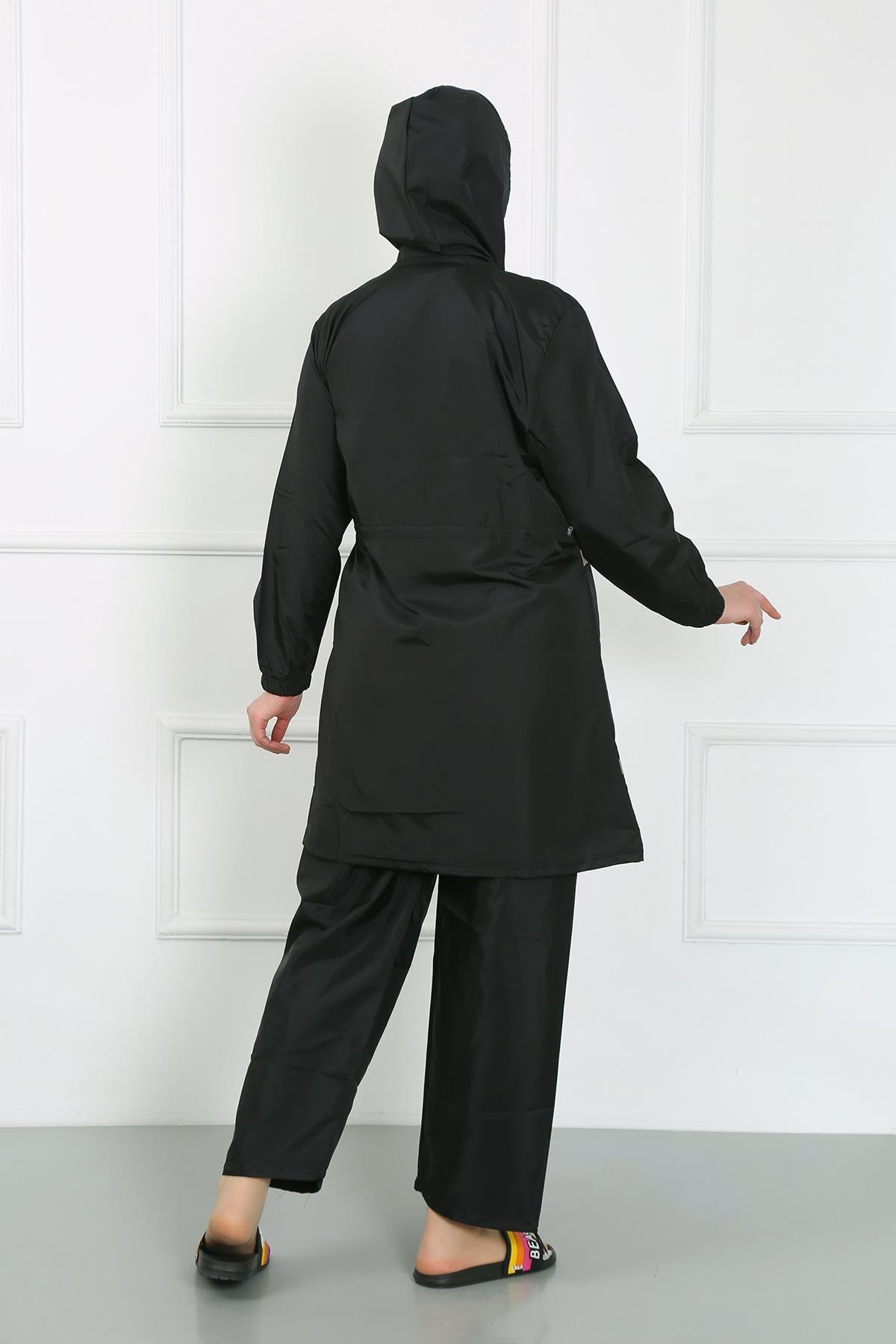 Akbeniz Büyük Beden Tesettür Mayo Siyah 44020