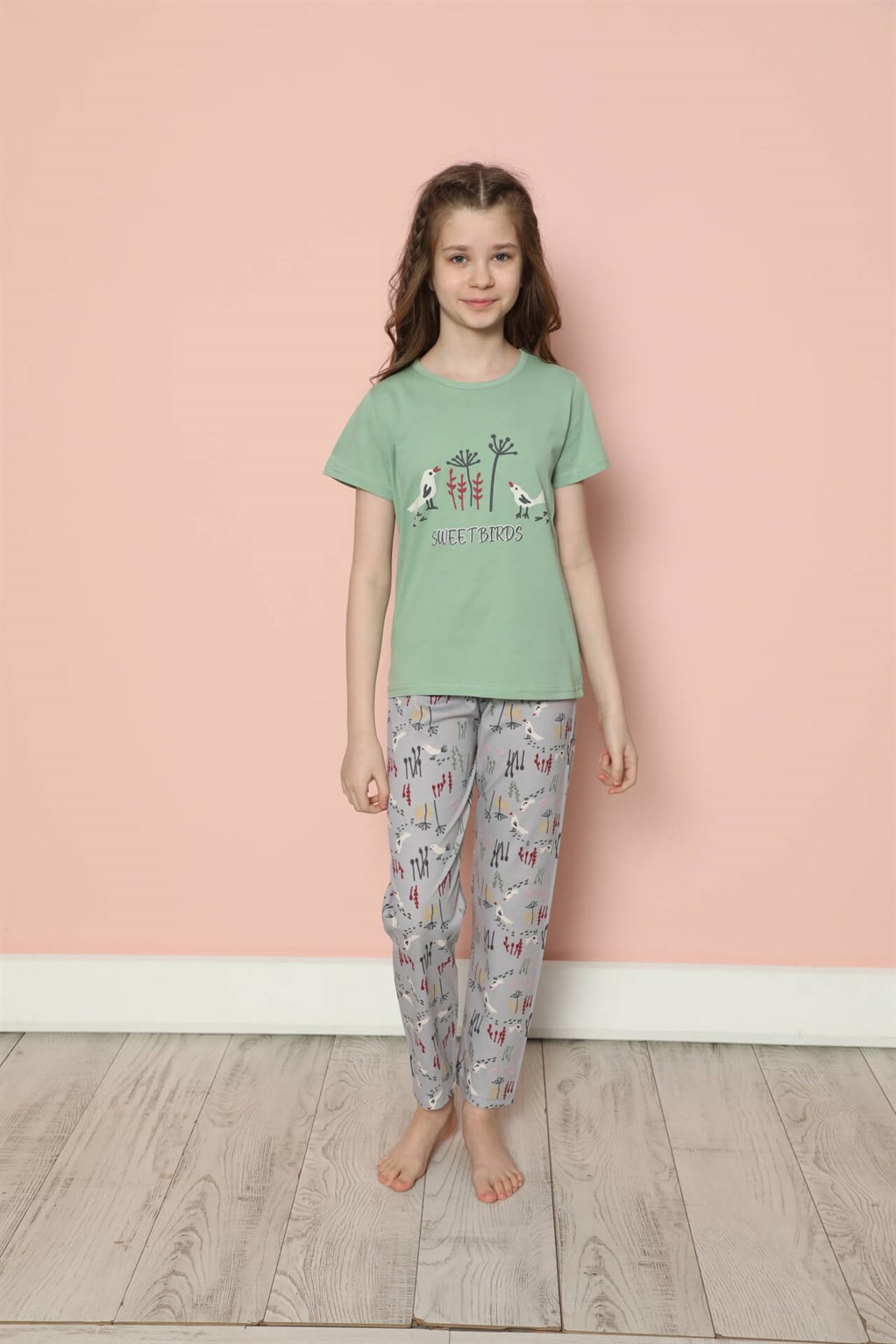 Akbeniz Çocuk Pamuk Kısa Kollu Pijama Takımı 20585Y