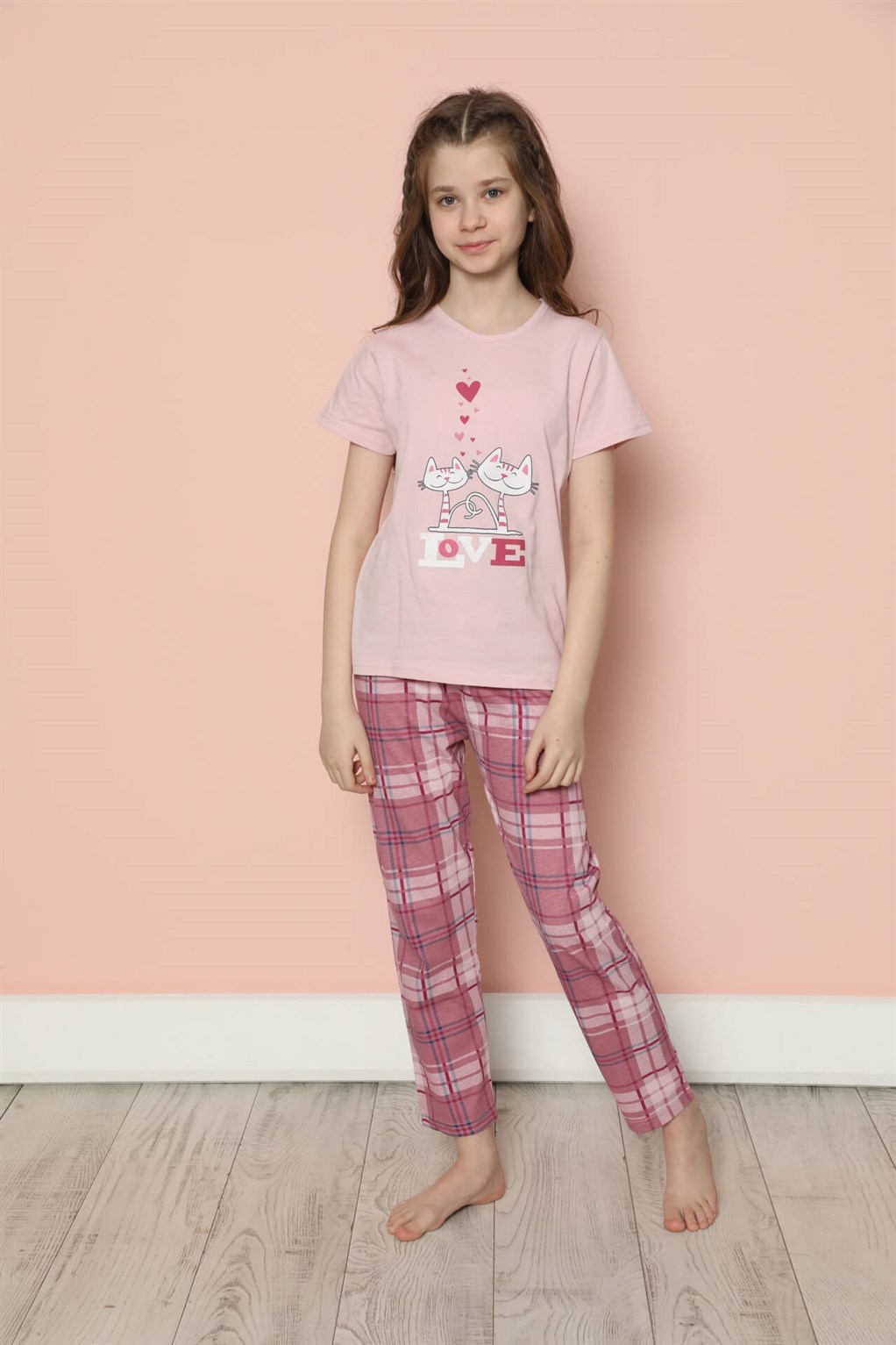 Akbeniz Çocuk Pamuk Kısa Kollu Pijama Takımı 20582P